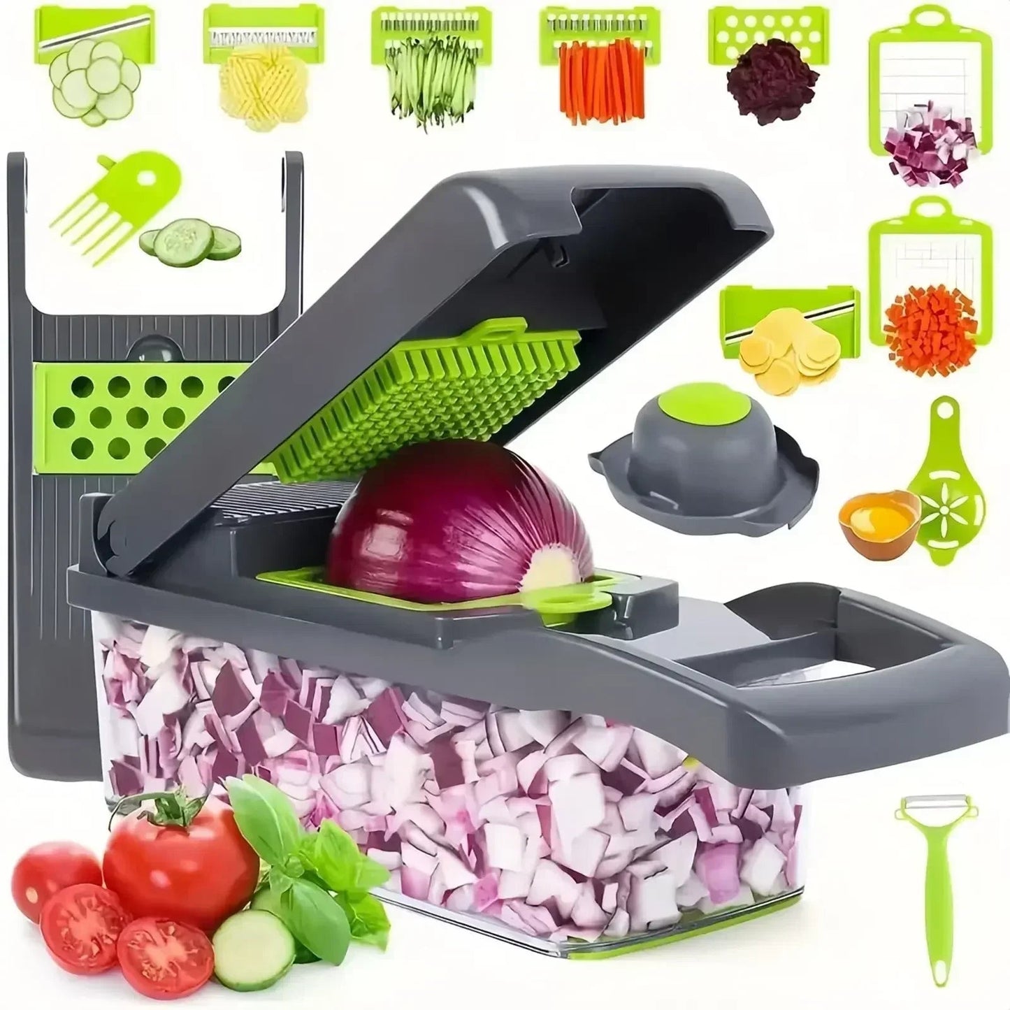 Laxina SlicePro™ – קוצץ ירקות 16 ב - 1 למטבח חכם, נקי ובטיחותי - Laxina Store