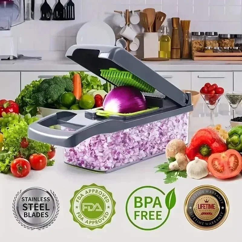 Laxina SlicePro™ – קוצץ ירקות 16 ב - 1 למטבח חכם, נקי ובטיחותי - Laxina Store