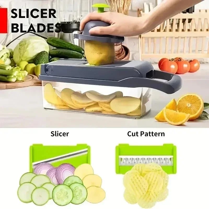 Laxina SlicePro™ – קוצץ ירקות 16 ב - 1 למטבח חכם, נקי ובטיחותי - Laxina Store